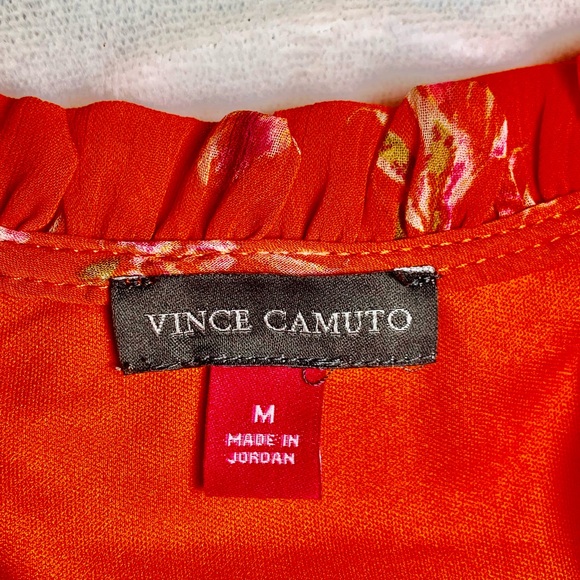 Vince Camuto Floral Boho Orange Dress | Size Medium - Picture 8 of 11